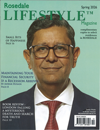 Anwar Husain on the cover of Rosedale Lifestyle Magazine in Spring 2026